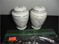 Valmont China White & Silver Salt and Pepper