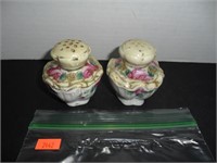 Cream colr with floral design Salt and Pepper