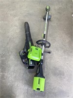 Greenworks Pro 80 Volt Trimmer and Jet Blower