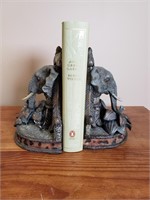 ELEPHANT BOOKENDS + BOOK