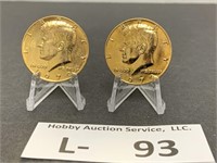 (2) Gold Toned 1979 Kennedy Half Dollars