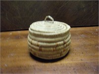 Small Woven Lidded Basket