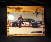Shawna Robinson Polaroid NASCAR wood resin clock