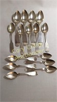 Coin silver spoons marked “900 Fine Coin??: