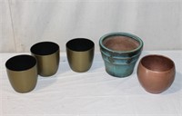 Assorted Small Clay & Plastic Flower Pots