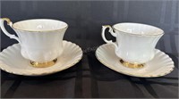 Pair of Royal Albert Val D’Or Footed  Gold Rimmed