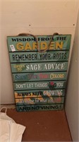 Wooden Garden Wisdom Sign