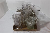 Box of collectible crystal and glass