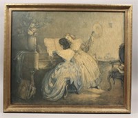 Two Women at The Piano Print  By L Jambor