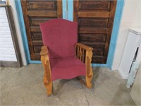 ANTIQUE UPHOLSTERED ROCKING CHAIR