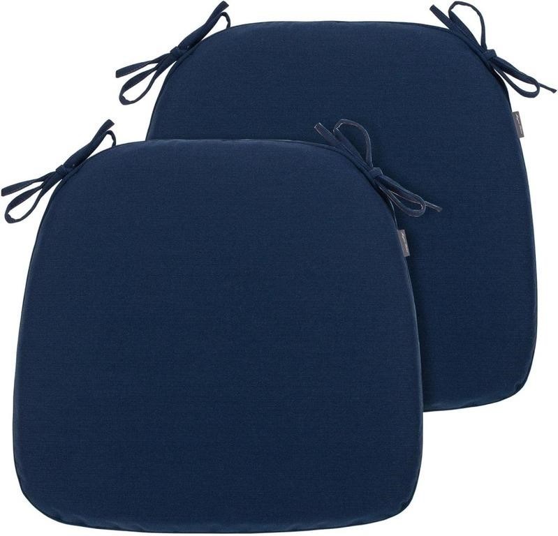 17"x16"x2" U-Shape Chair Cushions with Ties 2 Ct