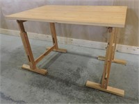 PINE ADJUSTABLE WORK TABLE 47"W31.5"D31"T