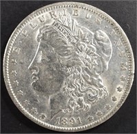 1891-O MORGAN DOLLAR AU/BU