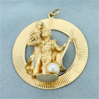 Saint Christopher Pendant in 14K Yellow Gold