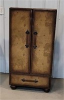Map covered book case. 46"Tx24"Wx16"D