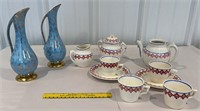 Box lot misc Staffordshire and G. Roche China