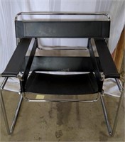 MCM Leather & Chrome Chair -FL