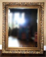 Beveled Gilt Framed Mirror