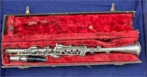 Antique Silver Plated Open Hole Clarinet
