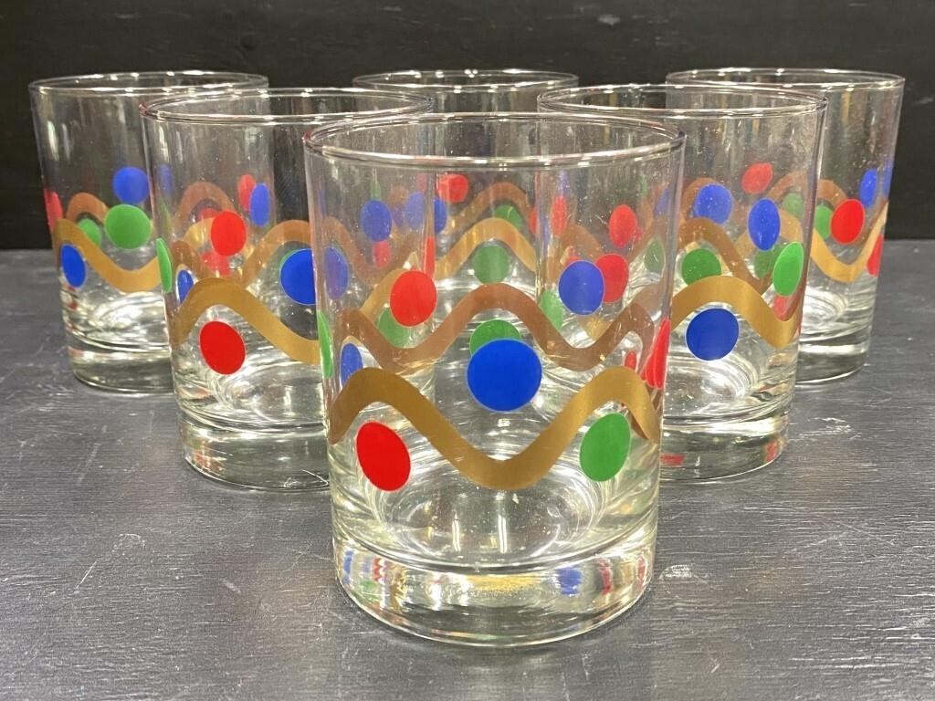 Vintage Libbey Double Old Fashioned "Holiday Dots"