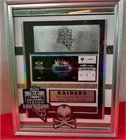 328 - LV RAIDERS INAUGURAL SEASON FRAMED TICKETS