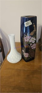 Peacock vase 
White vase