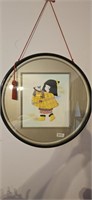 Japanese Doll Wall Hanging 
18in diameter