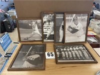 LOT OF 6 BASEBALL FRAMED PHOTOS - 12" X 15"