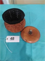 Longaberger Basket with Lid, Signed and Dated
