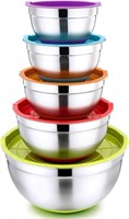P&P CHEF Mixing Bowls with Lids Set of 5, Stainles