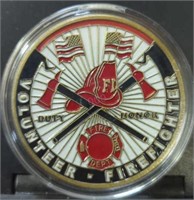 Volunteer firefighter challenge coin