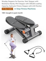 NEW Mini Stair Stepper w/ Resistance Bands, Black