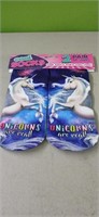(2) Pair Ladies 6-10 Unicorn Socks