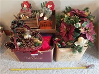 Two boxes of Christmas decorations