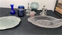 Candle holders, vase plate, platter, cup and more
