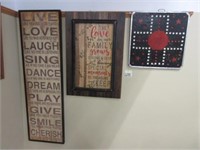 (2) Home Decor Pictures & Vintage Marble Game