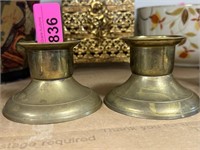 2PC BRASS CANDLESTICKS CANDLE STICKS