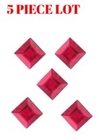 Genuine 2mm Square Faceted Ruby (5pc)