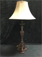 Wood Carved Table Lamp