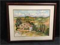 Tuscany Village - Original Watercolor Painting