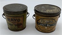 Rayo Brand & Cream Brand Peanut Butter tins