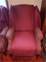 31" Wide x 40" Tall (2) Burgandy Chair