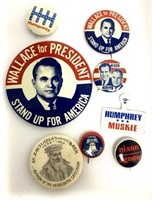Lot of 8 Pinbacks Political / Other