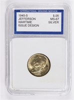 1945-S JEFFERSON WAR NICKEL