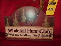 White Tail Hunt Club Wooden Sign