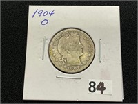 1904O Barber Quarter