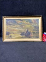 Original Seascape Sailboat Painting on Canvas