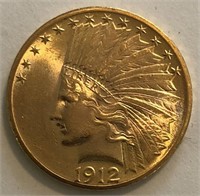 1912 $10 Indian Head Gold Coin