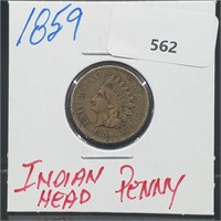 1859 Indian Head Penny One Cent