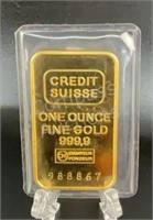 1oz Gold Bar Credit Suisse